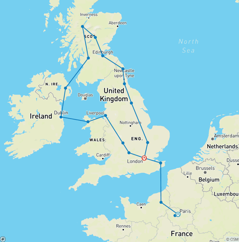 Map of Atlantic Europe (including Fort Augustus)