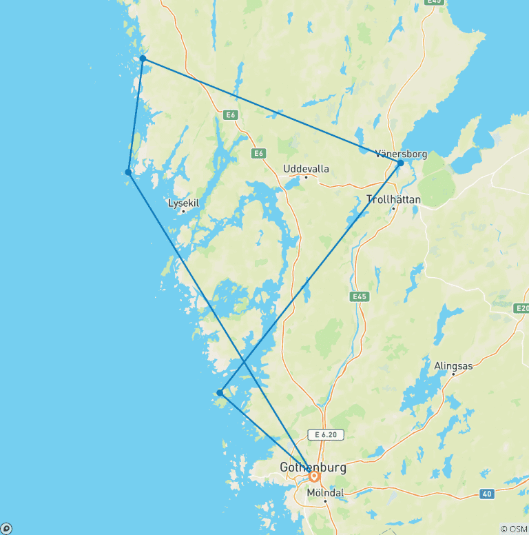 Map of Sweden's Dream Archipelago (9 Days)