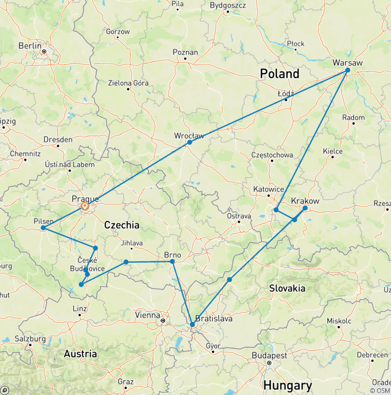 Map of Between Stories and Castles to Essential Poland