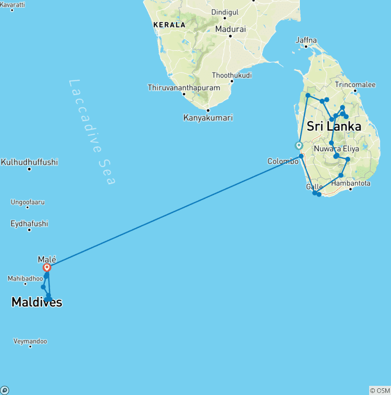 Map of Sri Lanka in Depth + Maldive Dhoni Cruise (Horton Plains)