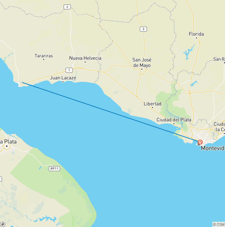 Map of Classic Uruguay Journey