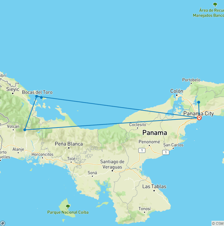 Map of Perfect Panama - 12 days