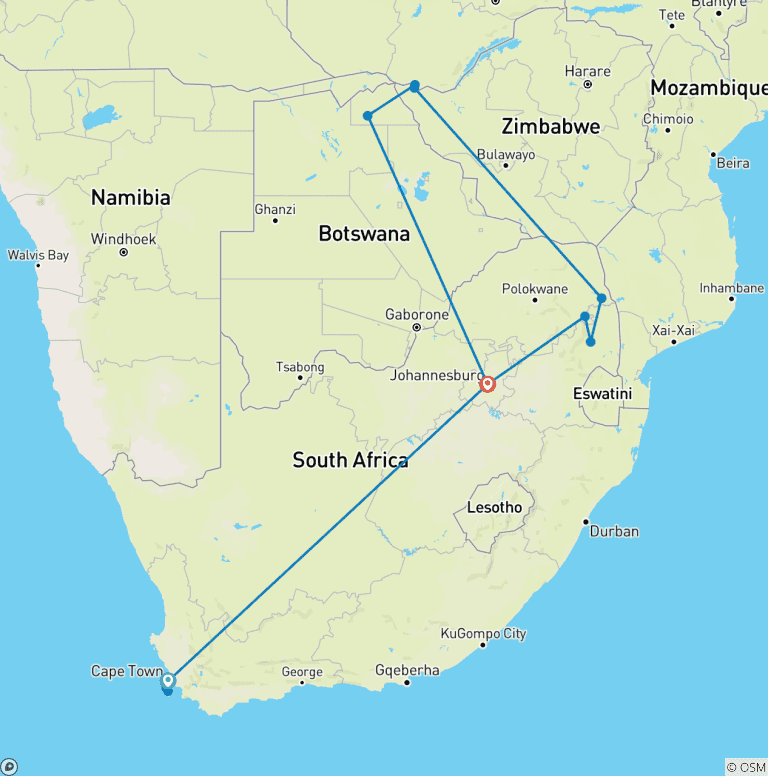 Map of Signature: Southern Africa from Cape Town to Victoria Falls National Geographic