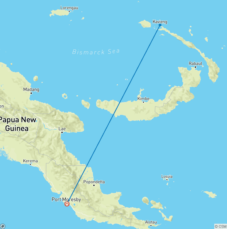 Map of New Ireland Province Cultural, Island & Adventure Tour (9 Days)
