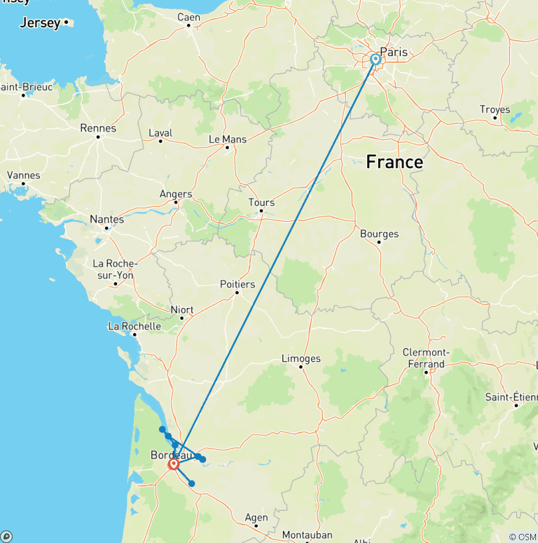 Map of Bordeaux Affair with Highlights of Paris 2027