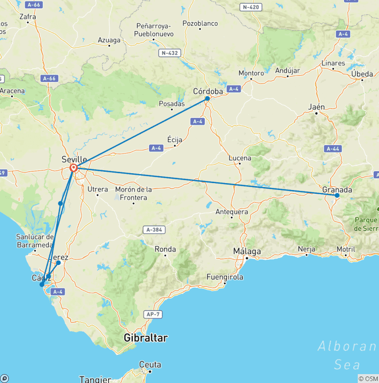 Map of Andalusia by Cruise: A Journey through Art and History (port-to-port cruise)