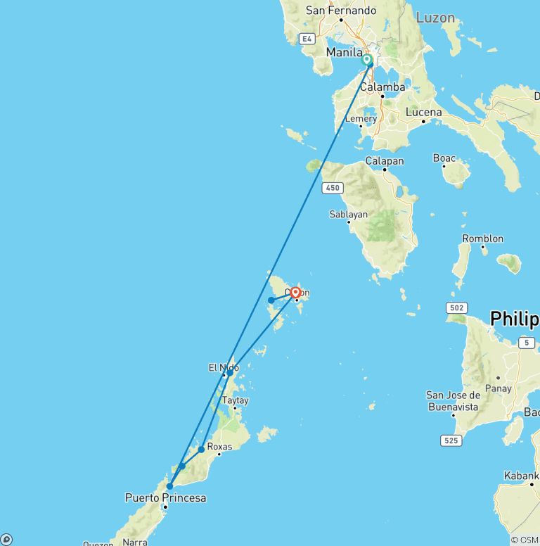 Map of Hosted by Emma - West Philippines Classic 14 Day