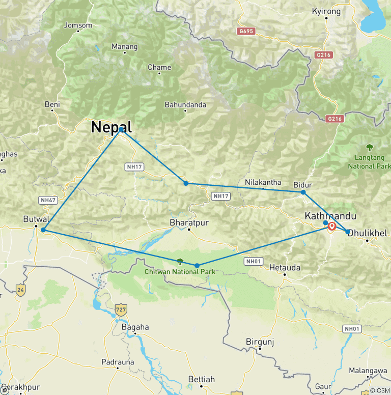 Map of Nepal Intro Culture and Wildlife