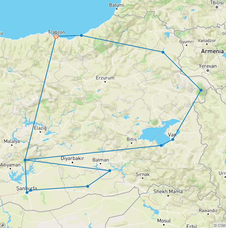 Map of Authentic East Turkey Roadtrip