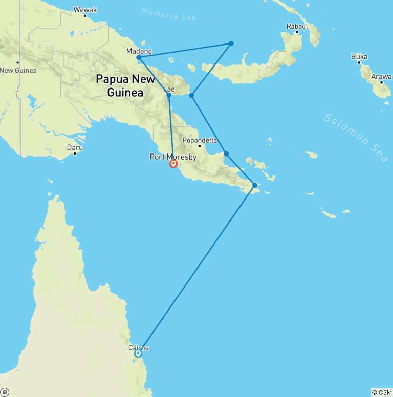 Map of Tropical North Queensland to Papua New Guinea