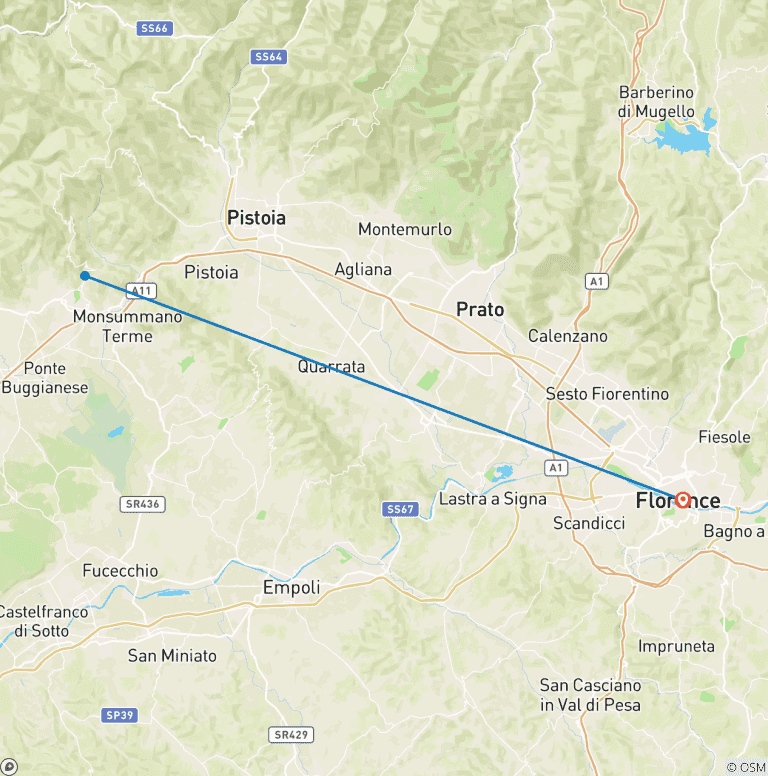 Map of 3-Day Private Florence Spa & Wellness: Classic Heritage & Natural Cave Experience