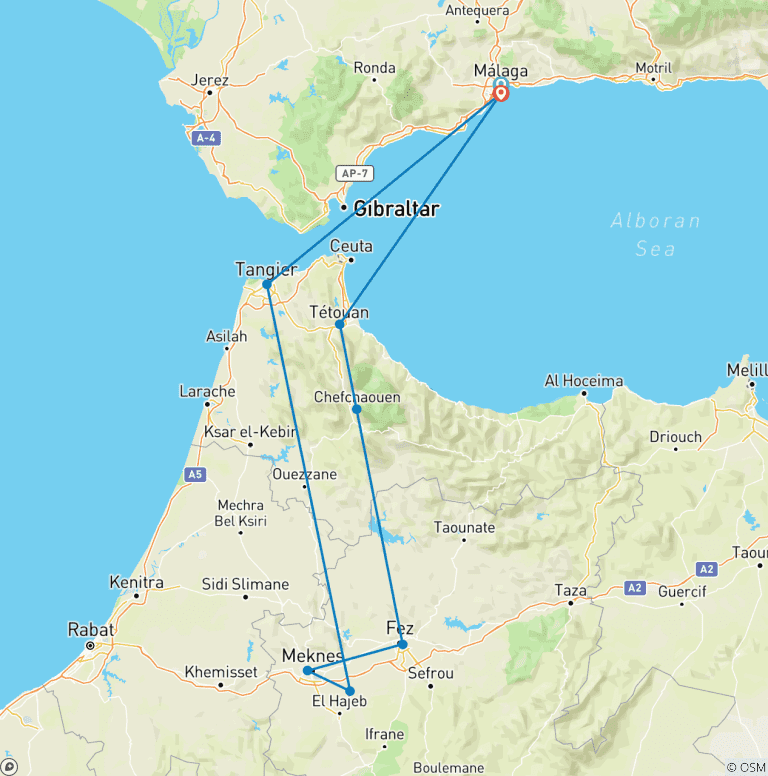 Map of From Costa del Sol: 7-Day Andalusian Medinas