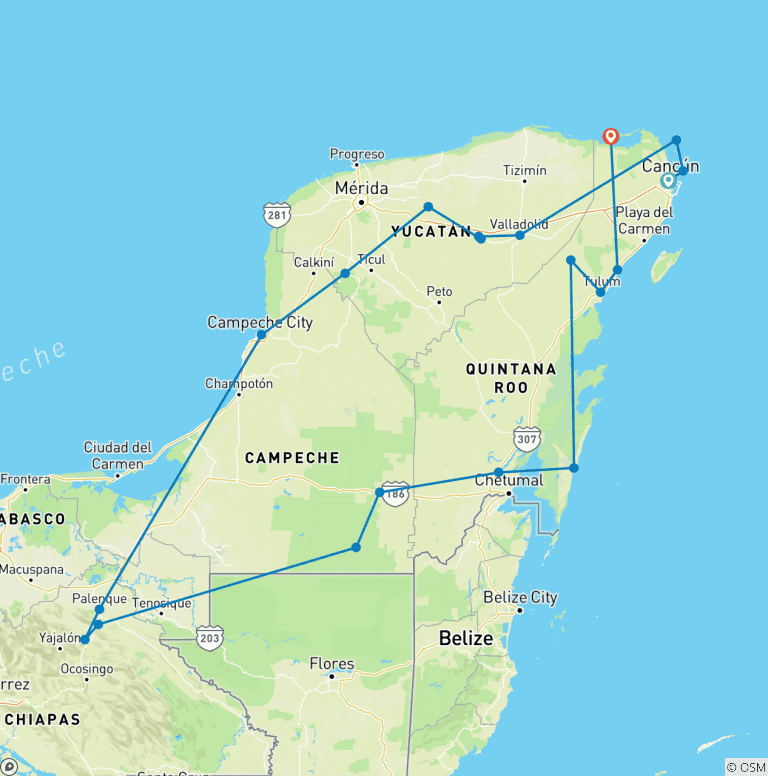 Map of The Lost Worlds of Yucatán