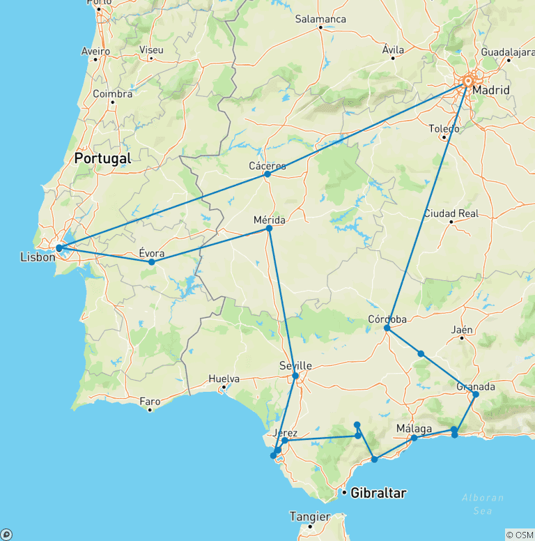 Map of Andalusian Soul with Portugal