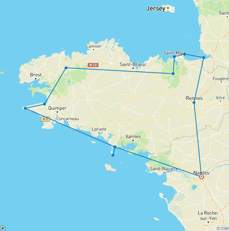 Map of The Best of Brittany, France