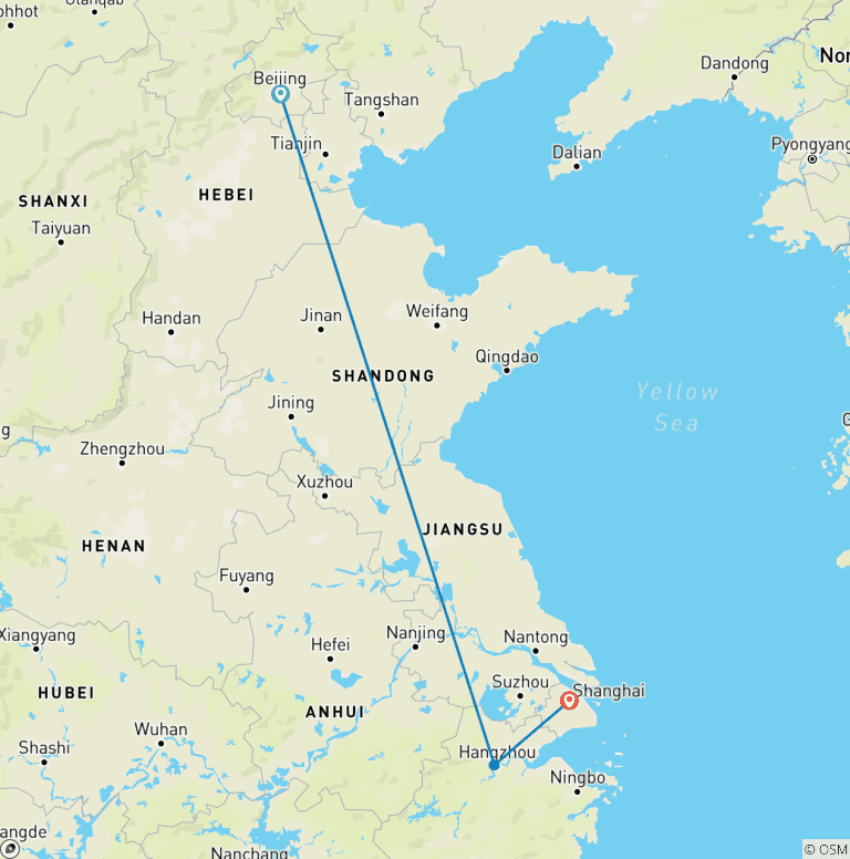 Map of Great Wall to Great Cities: Epic China Adventure from Beijing to Shanghai