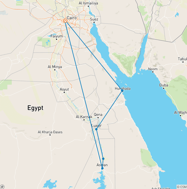 Map of Best Of Egypt - 5* Cruise