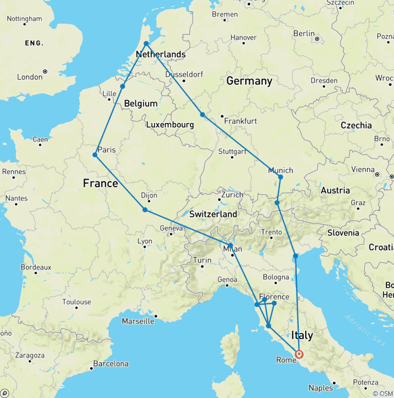 Map of European Highlights
