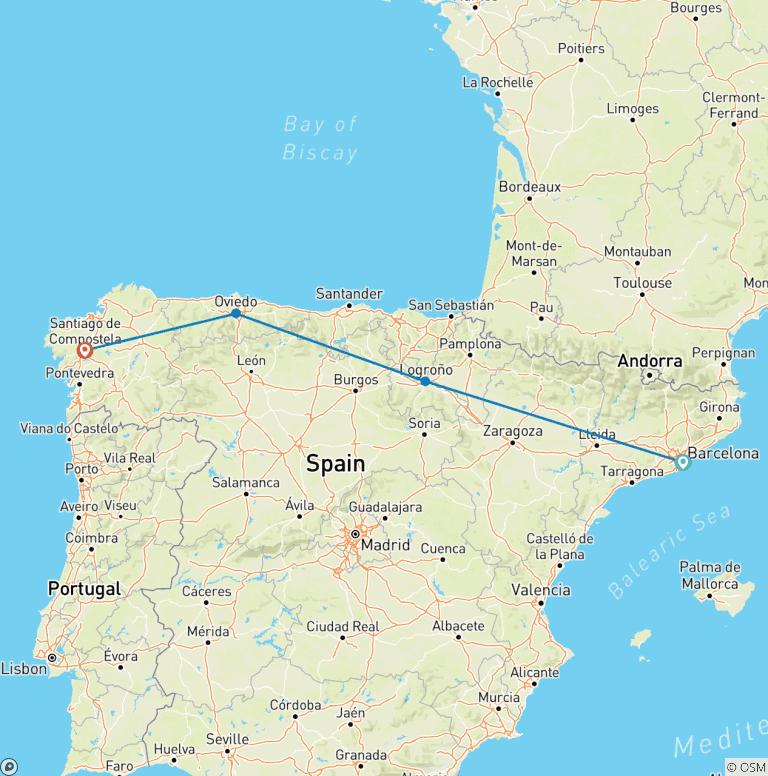 Map of Northern Spain Real Food Adventure