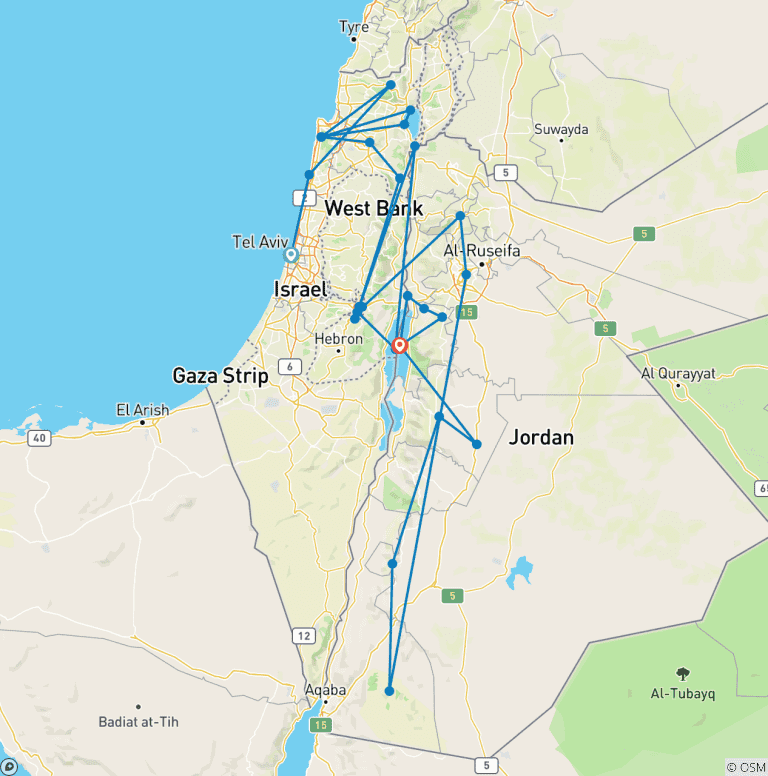Map of Israel & Wonders of Jordan