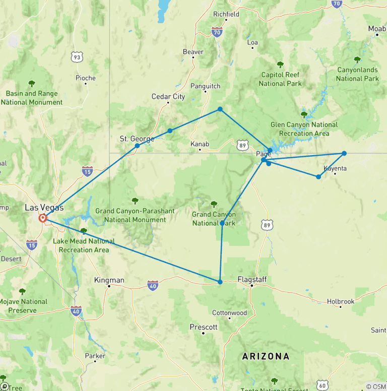 Map of Highlights of the Canyonlands