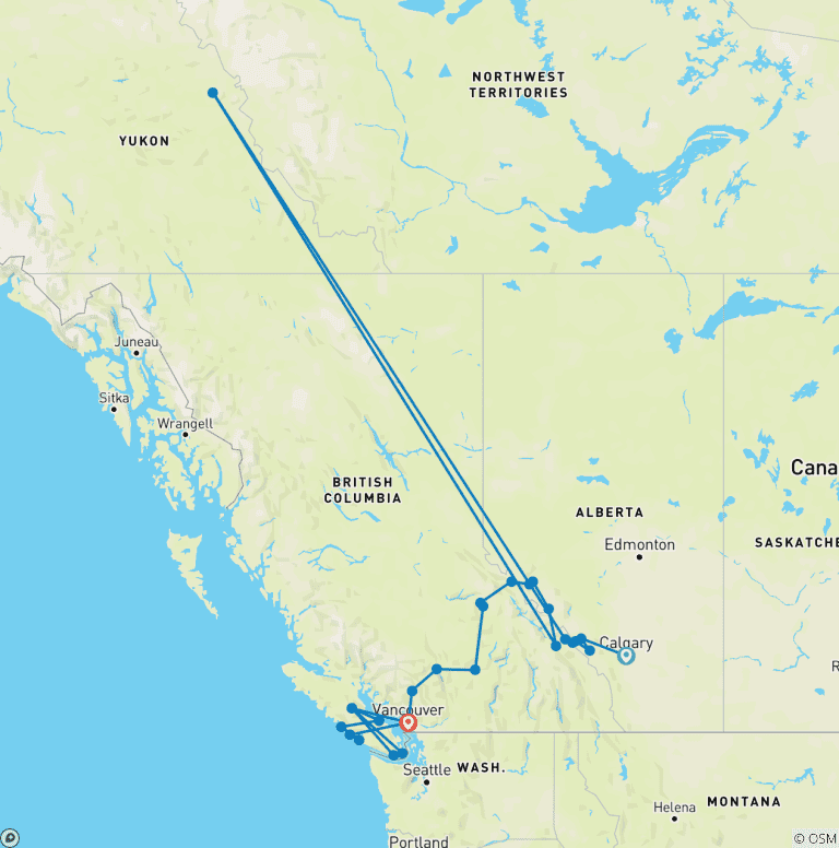 Map of From the Rockies to Vancouver Island