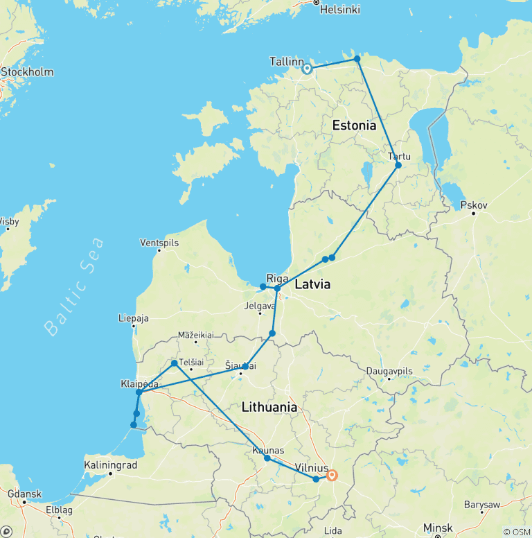 Map of Discover the Baltics