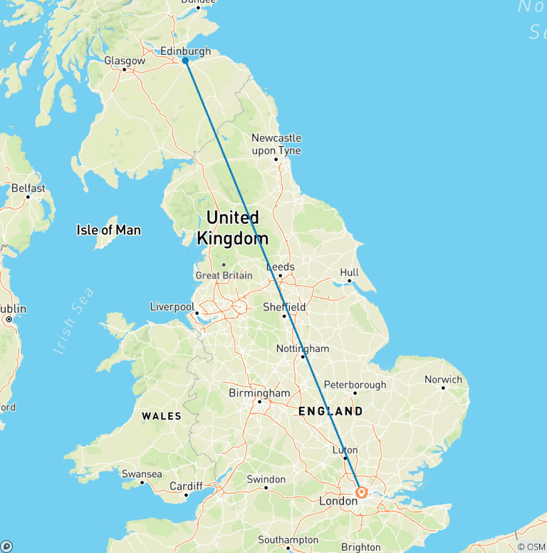 Map of Edinburgh for Hogmanay (NYE) (Start London)