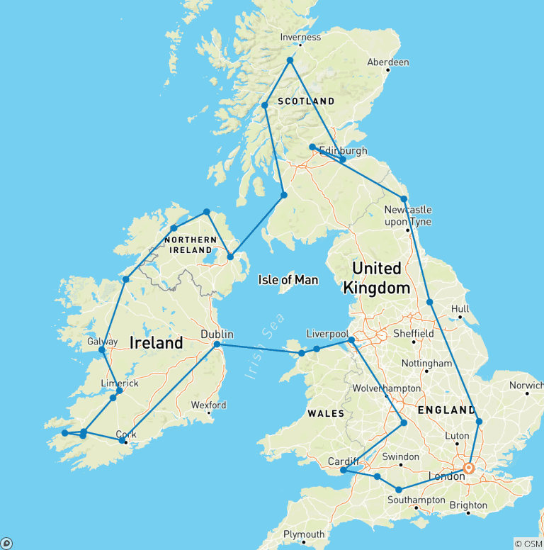 Map of Best of UK & Ireland