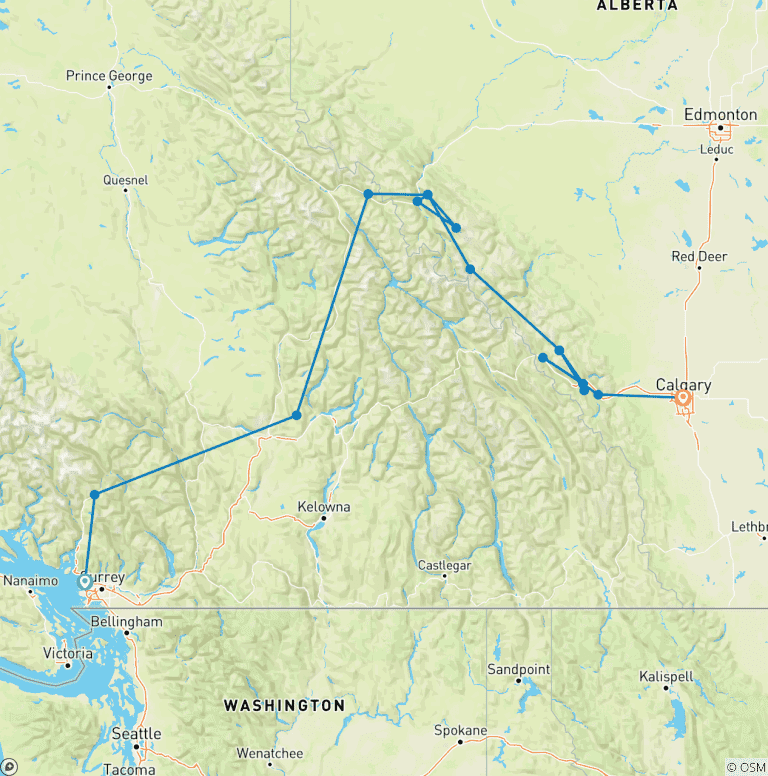Map of Grand Canadian Rockies