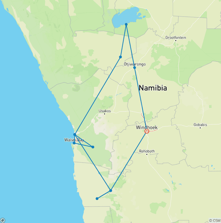 Map of Journeys: Wonders of Namibia National Geographic