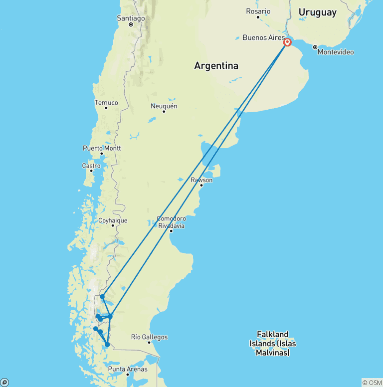 Map of Hike Patagonia In Depth