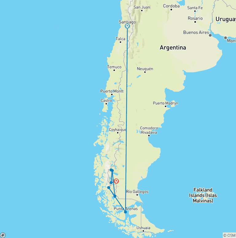 Map of Ultimate Patagonia