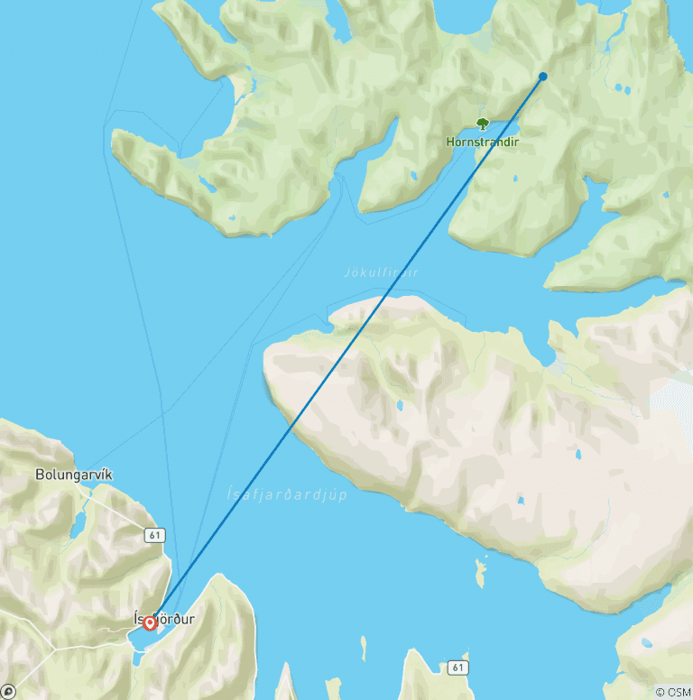 Map of Hornstrandir Traverse