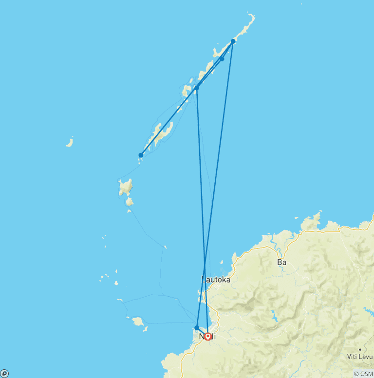 Map of Fiji Island Hopping Adventure 9D/8N