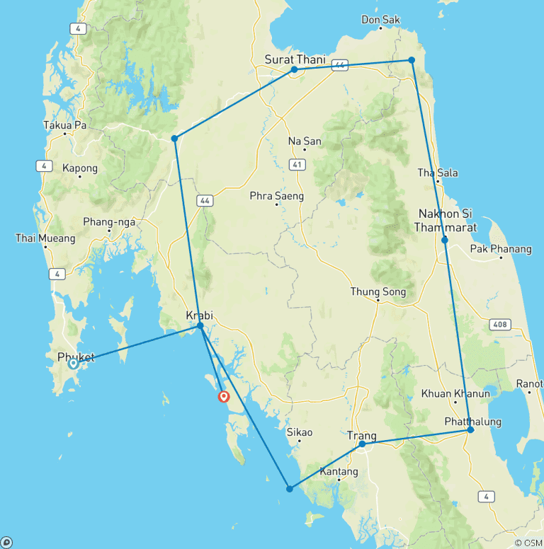Map of See 2 Oceans, Small Group Tour