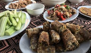 Various Vietnamese dishes displayed on a table
