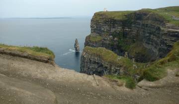 The Cliffs of Moher with the Atlantic Ocean in the background.
