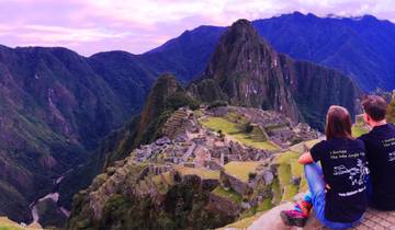 Overlooking Machu Picchu at sunset.
