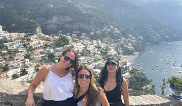 Three women with a stunning view of Positano.