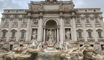Trevi Fountain with detailed sculptures in Rome.