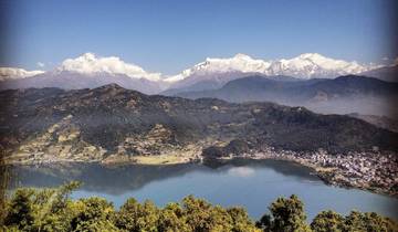 Mountain range with a lake in the foreground.