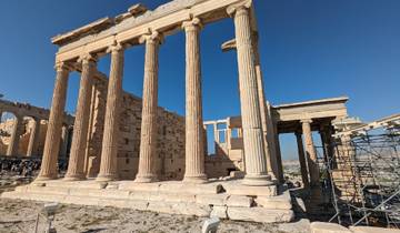 The Parthenon on a bright sunny day.