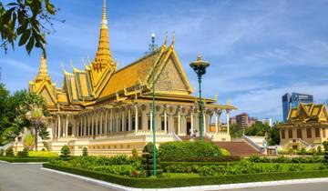 Ornate historic building with golden spires.