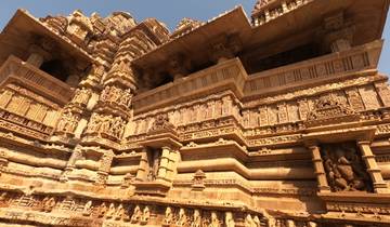 Close-up of ornate temple carvings.