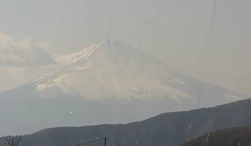 Snow-capped mountain against a clear sky.