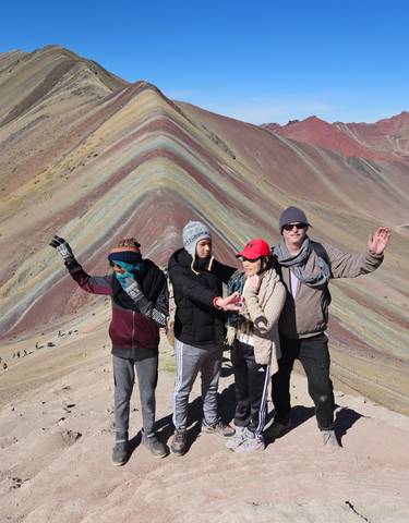 Group of people at Rainbow Mountain.