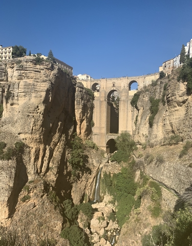 Puente Nuevo bridge in Ronda spanning a deep gorge.