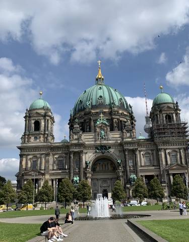 Berlin Cathedral with blue skies.
