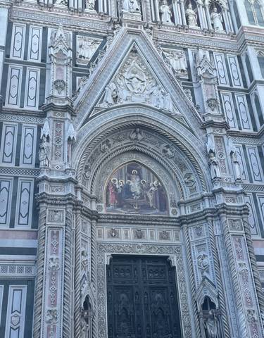Intricately decorated facade with statues and ornaments.